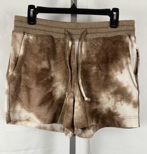 Tie‑Dye Drawstring Lounge Shorts – Brown & Beige – Women’s – Comfy Fit XXL 2X